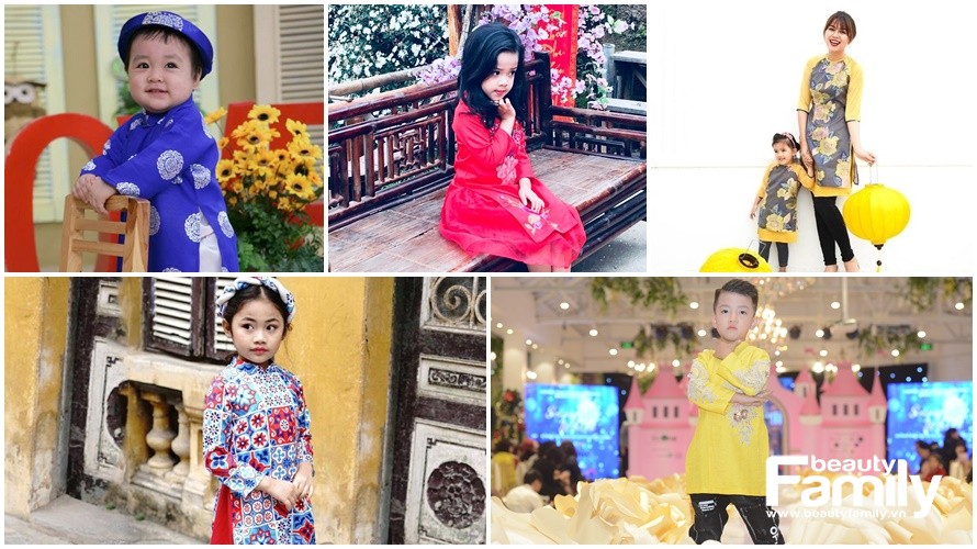 Áo dài cách tân cho bé – mẹ đã thấy xuân về