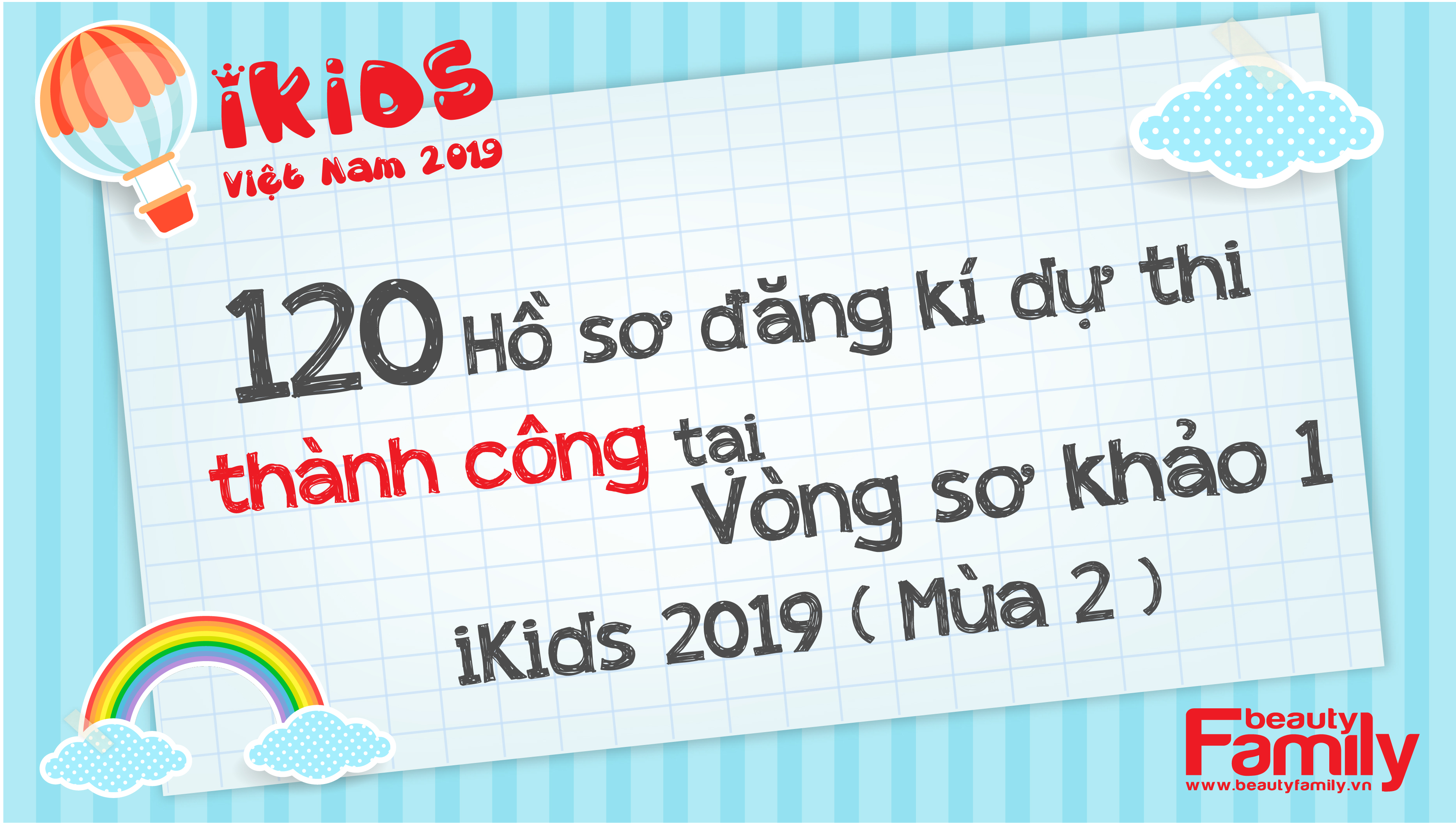 120 hồ sơ đăng kí thành công tại vòng sơ khảo 1 Ikids Việt Nam 2019