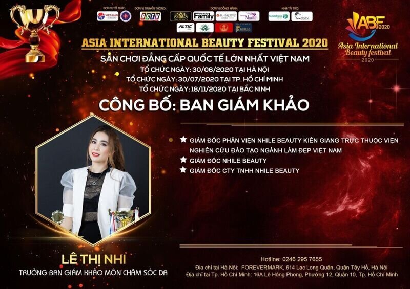 Master Nhi Lê xuất hiện đầy rạng rỡ trên cương vị Trưởng ban giám khảo bộ môn Chăm sóc da