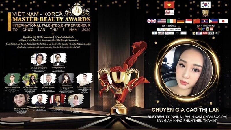 Master Cao Thị Lan – giám khảo bộ môn Nail và Phun Xăm Thẩm Mỹ: “Đối với tôi chặng đường cùng Master Beauty Awards 2020 mang rất nhiều trải nghiệm.”