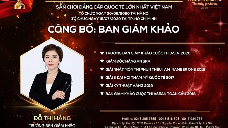 Master Đỗ Thị Hằng – Trưởng giám khảo bộ môn phun xăm: “Trên cương vị và trọng trách lớn được BTC tin tưởng tôi chắc chắn sẽ làm việc hết mình, công bằng và công tâm.”