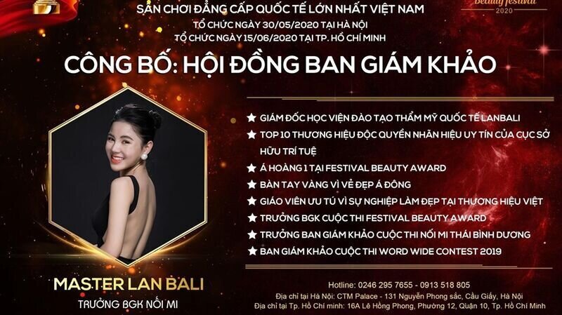 Master Lan Bali– Trưởng giám khảo bộ môn Nối mi: “Tôi hi vọng bằng chuyên môn và kinh nghiệm sẽ cho các thí sinh nguồn động lực để tự tin và chiến thắng.”
