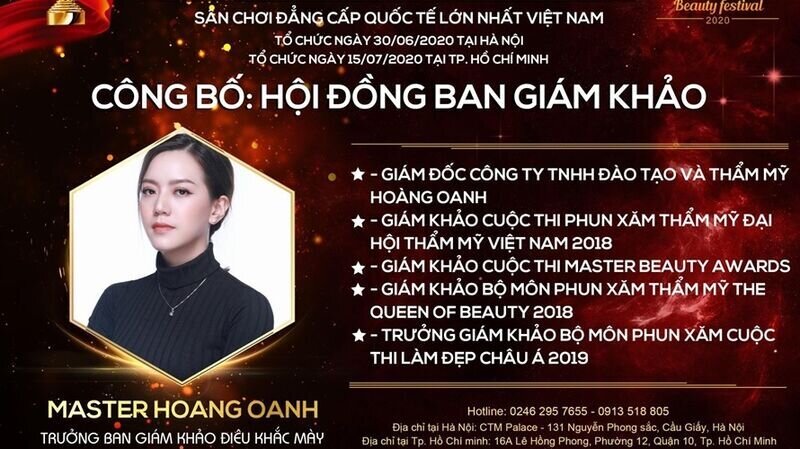 Master Hoàng Oanh- trưởng ban giám khảo Điêu khắc lông mày chia sẻ gì trước thềm chung kết cuộc thi Asia International Beauty Festival 2020?