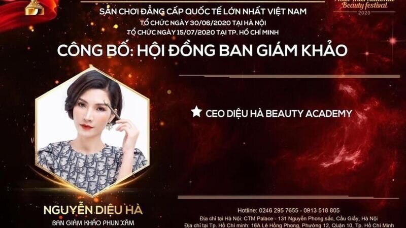 Master Nguyễn Diệu Hà – giám khảo bộ môn Phun xăm thẩm mỹ: “Nghề làm đẹp không chỉ cần chữ Tài mà còn là cả chữ Tâm.”