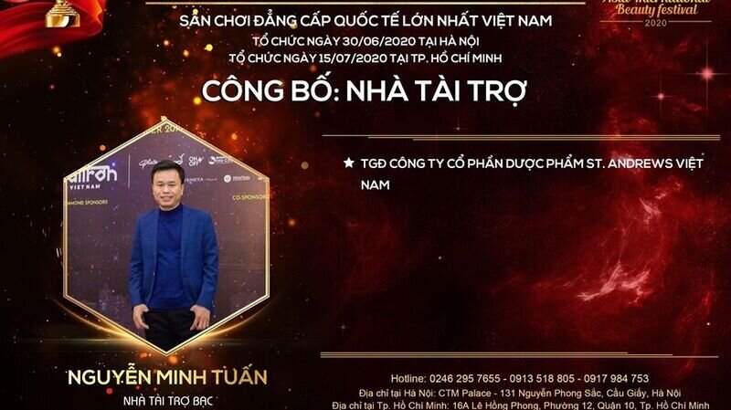 Nhà Tài Trợ Bạc: Công Ty Cổ Phần Dược Phẩm ST. Andrews Việt Nam chính thức đồng hành cùng cuộc thi Asia International Beauty Festival 2020