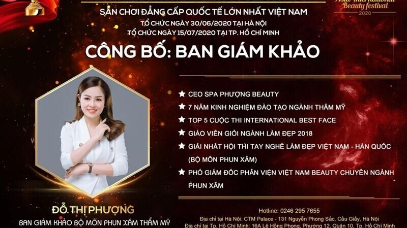 Master Đỗ Thị Phượng – giám khảo bộ môn Phun xăm thẩm mỹ: “Chất lượng cuộc thi Asia International Beauty Festival 2020 thực sự vượt trội và cho tôi nhiều trải nghiệm”