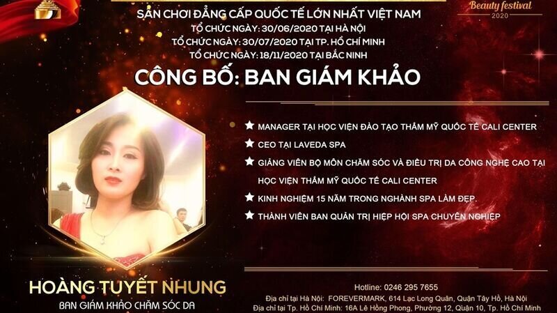 Chia sẻ lắng đọng và chân thành của Master Hoàng Tuyết Nhung – giám khảo bộ môn Chăm sóc Da tại cuộc thi Asia International Beauty Festival 2020