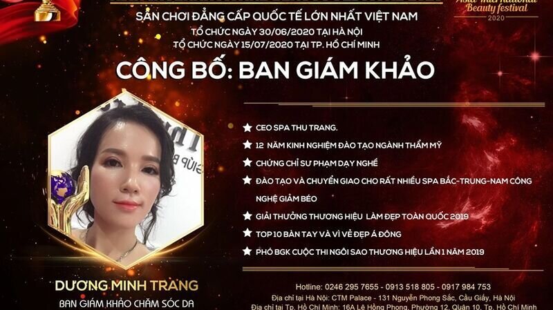 Master Dương Thu Trang – vị giám khảo công tâm, nhiệt tình và tận tụy trong cuộc thi Asia International Beauty Festival 2020