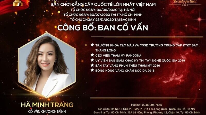 Giám đốc Viện thẩm mỹ Pandora, Minh Trang- cố vấn chương trình: người phụ nữ hiện đại, tự tin, độc lập