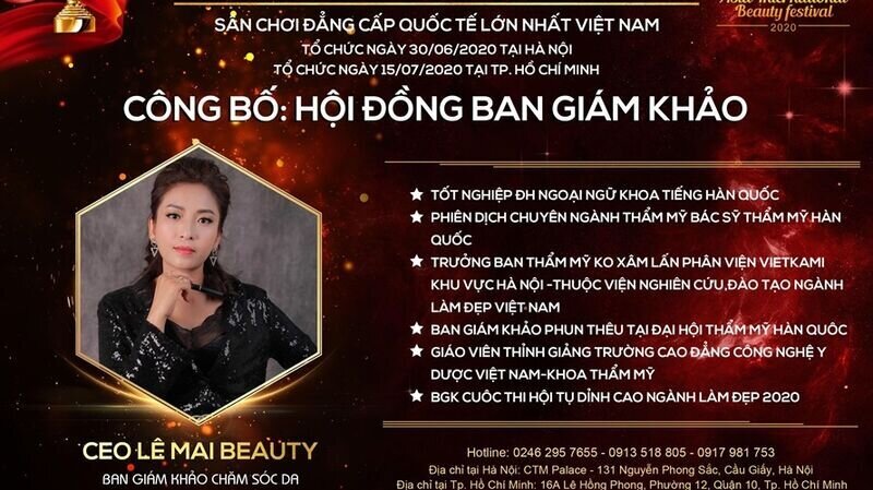 Master Lê Phương Mai – Giám khảo bộ môn chăm sóc Da: “Tôi tự hào khi được đứng trong đội ngũ ban giám khảo của cuộc thi.”