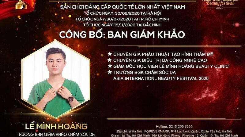 Master Lê Minh Hoàng- Trưởng ban giám khảo Chăm sóc da: chuyên gia làm đẹp trẻ tuổi, tài năng và giàu nhiệt huyết