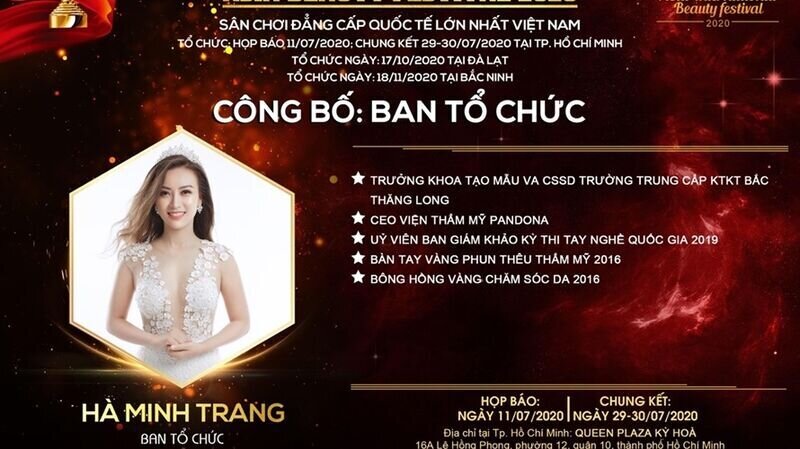 Master Hà Minh Trang- Ban tổ chức tại cuộc thi Asia Beauty Festival 2020: “Tôi tin rằng mọi sự nỗ lực của các em đều sẽ mang tới vinh quang và chiến thắng.”