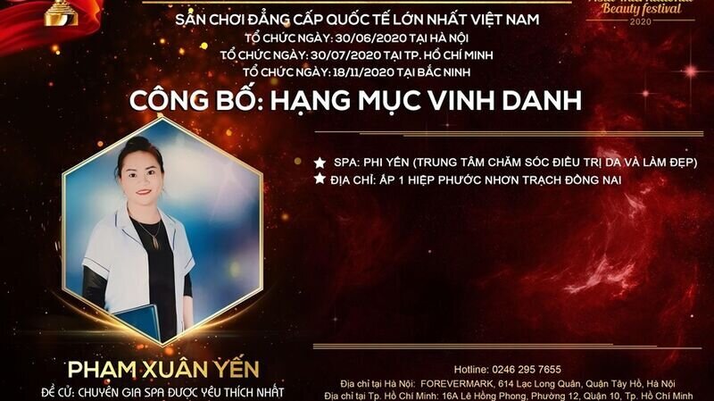 Công bố Hạng mục vinh danh: Đề cử Chuyên gia spa được yêu thích nhất bất ngờ gọi tên chuyên gia làm đẹp Phạm Xuân Yến