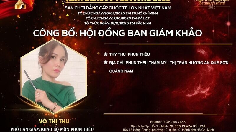 Master Võ Thị Thu- Phó ban giám khảo bộ môn Phun thêu: “Tôi hi vọng sẽ đóng góp một phần công sức vào sự phát triển của ngành làm đẹp Việt.”