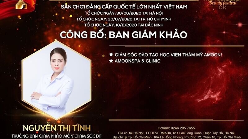 Master Nguyễn Thị Tình – Trưởng Ban Cố Vấn Cấp Cao môn Chăm sóc da “Tôi hi vọng qua cuộc thi, các nhân tài sẽ được phát hiện, đưa ngành làm đẹp ngày càng phát triển.”