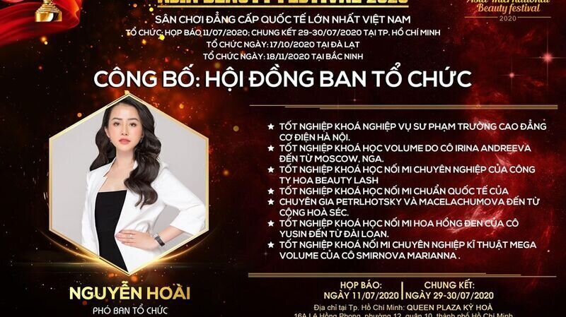 Master Nguyễn Thị Hoài – Phó ban tổ chức cuộc thi Asia Beauty Festival 2020 chia sẻ gì trước thềm chung kết?
