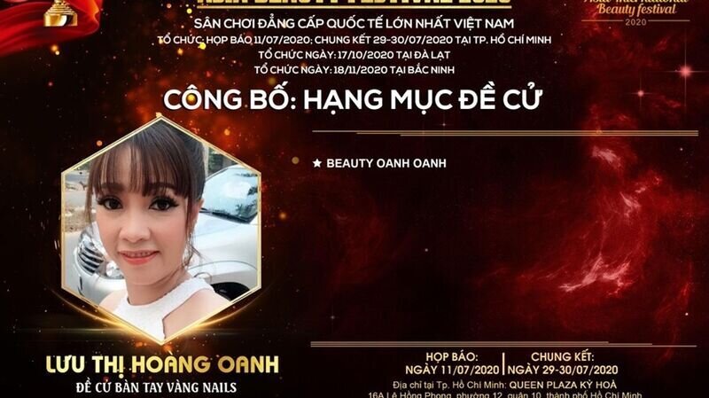 Nghệ nhân làm đẹp Lưu Thị Hoàng Oanh- bất ngờ nhận giải thưởng uy tín: Đề cử Vinh danh Bàn tay Vàng ngành Nails