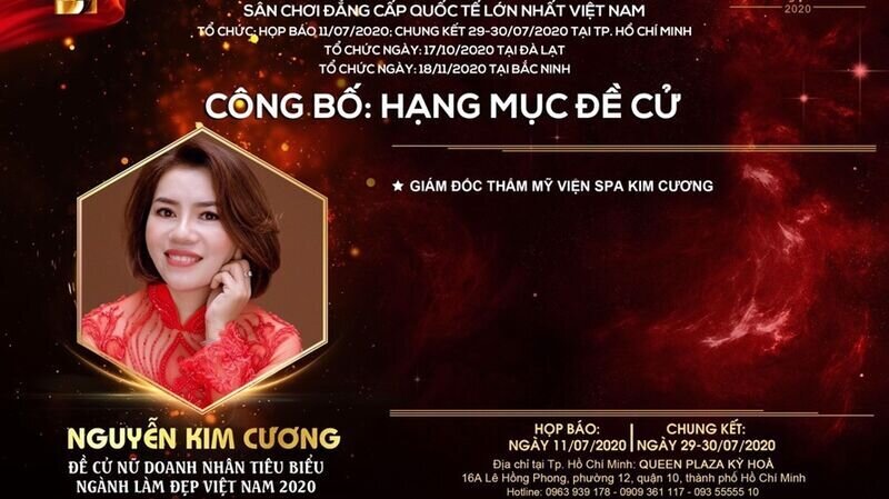 Nghệ nhân Nguyễn Thị Kim Cương: đề cử Vinh danh Nữ doanh nhân tiêu biểu ngành làm đẹp Việt Nam: “Tôi hạnh phúc và vinh dự khi được nhận đề cử từ Ban tổ chức”