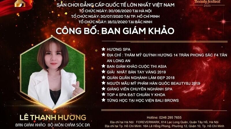 Master Lê Thanh Hương đã sẵn sàng trên cương vị Giám khảo bộ môn Chăm sóc da tại cuộc thi Asia Beauty Festival 2020