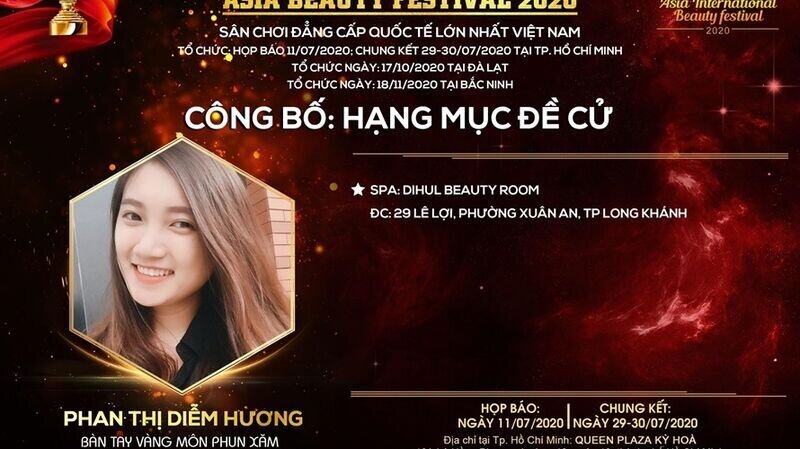 Nghệ nhân Phan Thị Diễm Hương- Vinh danh Bàn tay vàng bộ môn Phun xăm: “Cuộc thi Asia Beauty Festival 2020 là cơ hội để tôi sống hết mình với đam mê”