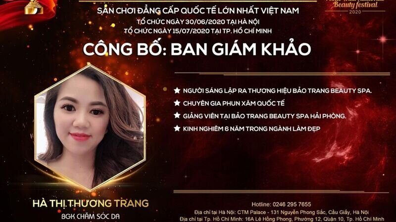 Master Hà Thị Thương Trang – giám khảo bộ môn Chăm sóc da: “Cuộc thi Master Beauty Awards 2020 là một sân chơi uy tín và chất lượng của ngành làm đẹp.”