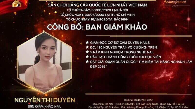 Master Nguyễn Thị Duyên – giám khảo bộ môn Nail: “Tôi tin rằng đến với cuộc thi là các em đã chiến thắng chính mình.”