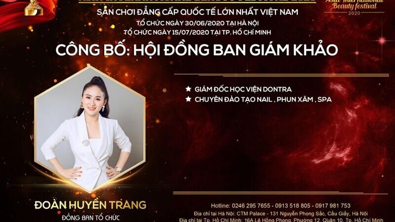Master Đoàn Huyền Trang – Đồng Ban tổ chức cuộc thi: “Asia International Beauty Festival 2020 thực sự đã trở thành sân chơi văn minh, chuyên nghiệp cho ngành làm đẹp.”