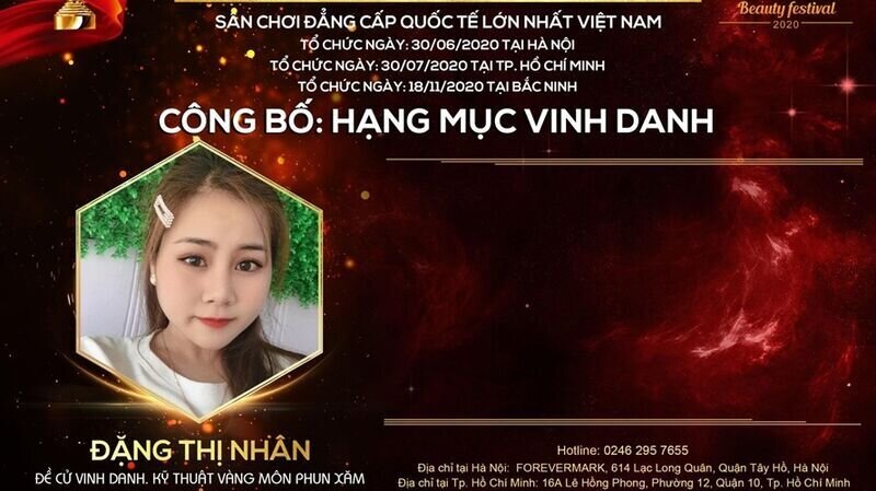 Nghệ nhân trẻ Đặng Thị Nhân – Đề cử Vinh danh Kỹ thuật vàng bộ môn Phun xăm: “Giải thưởng đã cho tôi nguồn động lực rất lớn.”