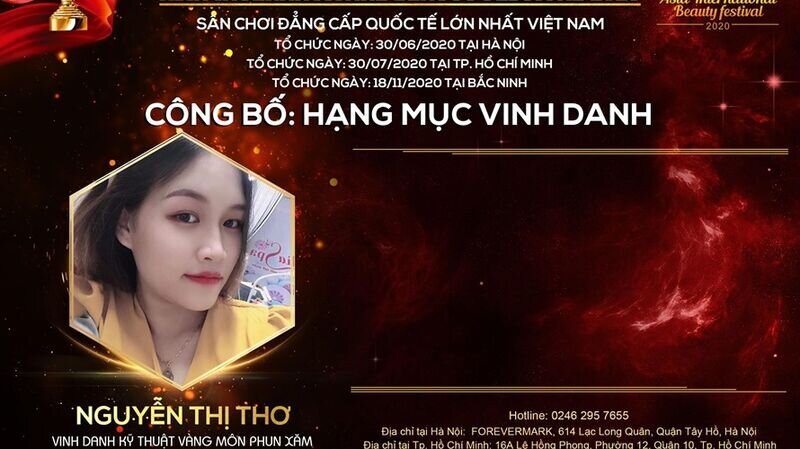 Nghệ nhân trẻ Nguyễn Thị Thơ – Vinh danh Kỹ thuật vàng bộ môn Phun xăm: “Sống và theo đuổi ước mà chính là niềm hạnh phúc mỗi ngày của tôi.”
