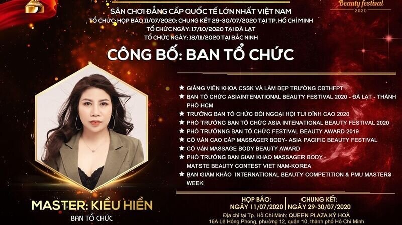 Master Kiều Hiền – Ban Tổ Chức cuộc thi Asia Beauty Festival chia sẻ gì trước thềm Chung kết Asia Beauty Festival 2020?
