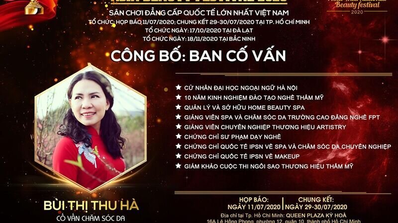 Master Bùi Thị Thu Hà- Cố vấn Chăm sóc da: “Những sân chơi như Asia Beauty Festival sẽ mở ra cơ hội phát triển cho ngành làm đẹp Việt.”