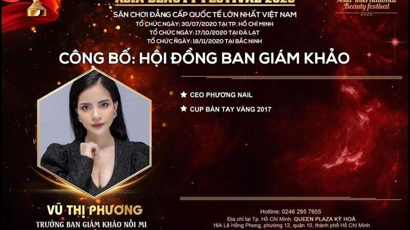 Trưởng Ban giám khảo bộ môn Nối mi- master Phương Nail xuất sắc hoàn thành nhiệm vụ chấm thi tại cuộc thi Asia Beauty Festival 2020