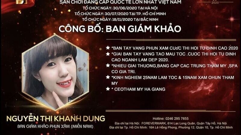 Master Nguyễn Thị Khanh Dung – giám khảo bộ môn Phun xăm“Tôi hạnh phúc khi trở thành một phần trong đại gia đình Asia Beauty Festival 2020.”