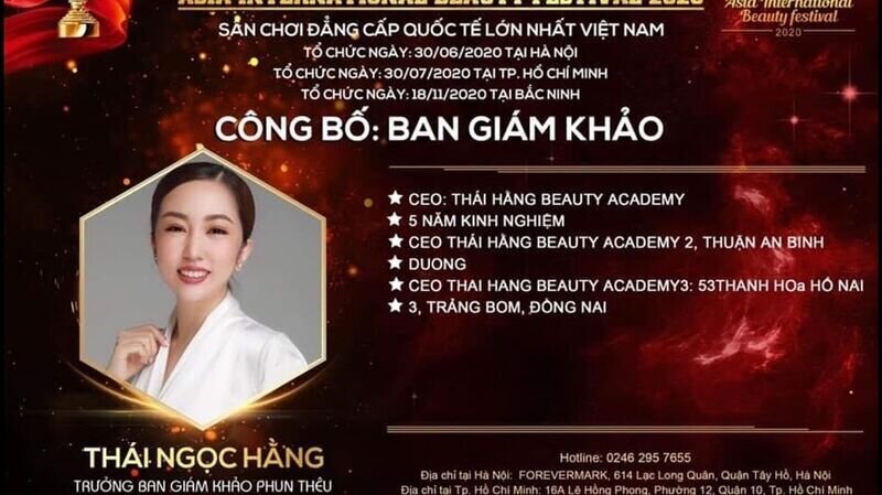 Master Thái Ngọc Hằng – Trưởng ban giám khảo bộ môn Phun thêu: “Hơn 5 năm với nghề làm đẹp đã cho tôi rất nhiều trải nghiệm.”