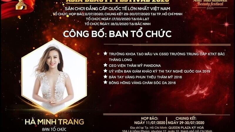 Master Hà Minh Trang – Ban tổ chức của cuộc thi Asia Beauty Festival 2020: “Chất lượng thí sinh năm nay rất ấn tượng, những thí sinh xuất sắc nhất đã được tìm ra.”