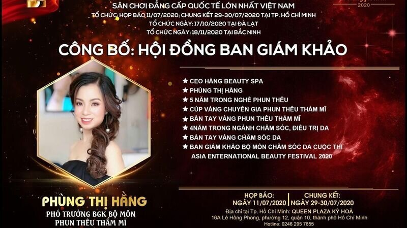 Master Phùng Thị Hằng – Phó trưởng ban giám khảo bộ môn Phun thêu thẩm mỹ: “Trên cương vị giám khảo, tôi thực sự đánh giá cao chất lượng bài thi năm nay”