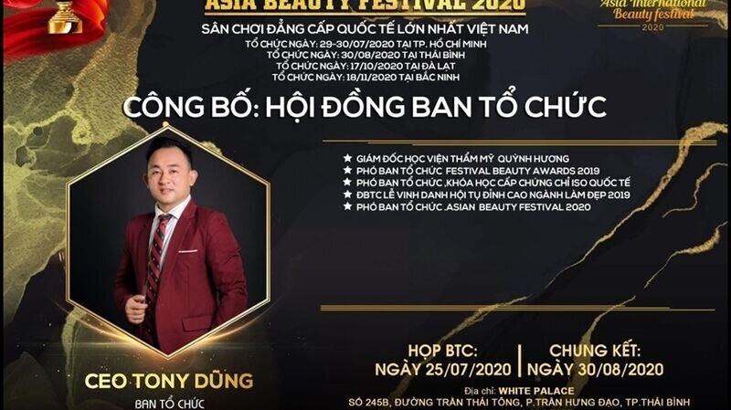 Master Tony Dũng – Phó ban tổ chức cuộc thi Asia Beauty Festival 2020: “Tôi kì vọng vào sự phát triển ngành làm đẹp Việt với thế hệ trẻ tài năng, đam mê.”