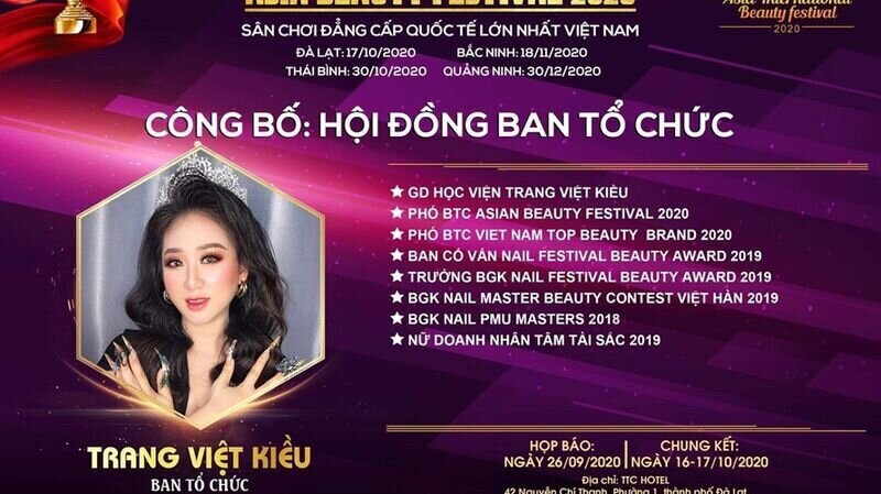 Master Trang Việt Kiều – Ban tổ chức cuộc thi Asia Beauty Festival 2020 tại Đà Lạt: “Đồng hành cùng cuộc thi đã mang đến cho tôi nhiều trải nghiệm quý giá.”