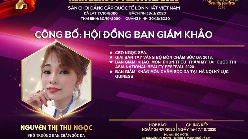 Master Nguyễn Thị Thu Ngọc – Phó trưởng ban giám khảo bộ môn Chăm sóc da: “Tôi hi vọng sau cuộc thi, bộ môn Chăm sóc da sẽ có thêm nhiều bước phát triển.”