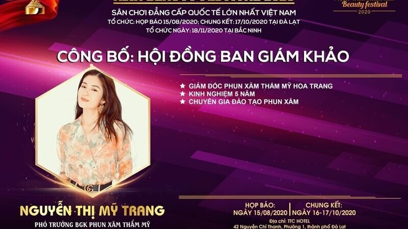 Phó trưởng Ban giám khảo bộ môn Phun xăm thẩm mỹ – master Nguyễn Thị Mỹ Trang chia sẻ gì sau Chung kết cuộc thi Asia Beauty Festival 2020 tại Đà Lạt?