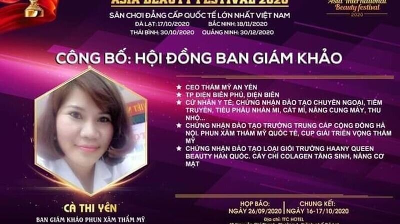 Master Cà Thị Yên- giám khảo bộ môn Phun xăm thẩm mỹ: “Cuộc thi Asia Beauty Festival 2020 tại Đà Lạt mang đến cho tôi nhiều trải nghiệm thú vị.”