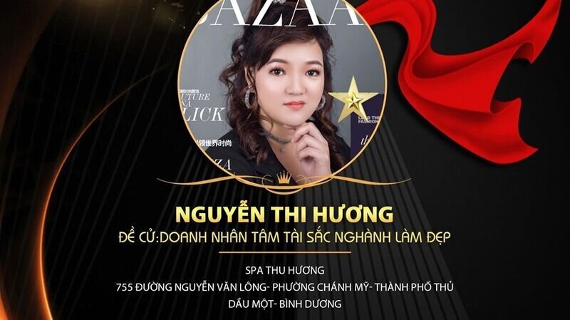 Nghệ nhân làm đẹp Thu Hương xuất sắc nhận giải thưởng: Đề cử Doanh nhân Tâm- Tài- Sắc ngành làm đẹp tại cuộc thi The Best Of Asia Beauty 2020