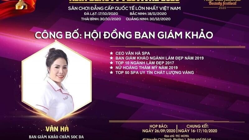 Master Vân Hà – giám khảo bộ môn Chăm sóc Da: “Tôi hạnh phúc khi được đứng ở cương vị người cầm cân nảy mực với một cuộc thi lớn như vậy.”