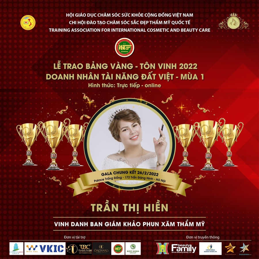 Chuyên gia Trần Hiền: “Giải thưởng Doanh nhân tài năng đất Việt tiếp thêm động lực cho tôi trên hành trình dài cống hiến cho ngành làm đẹp Việt”