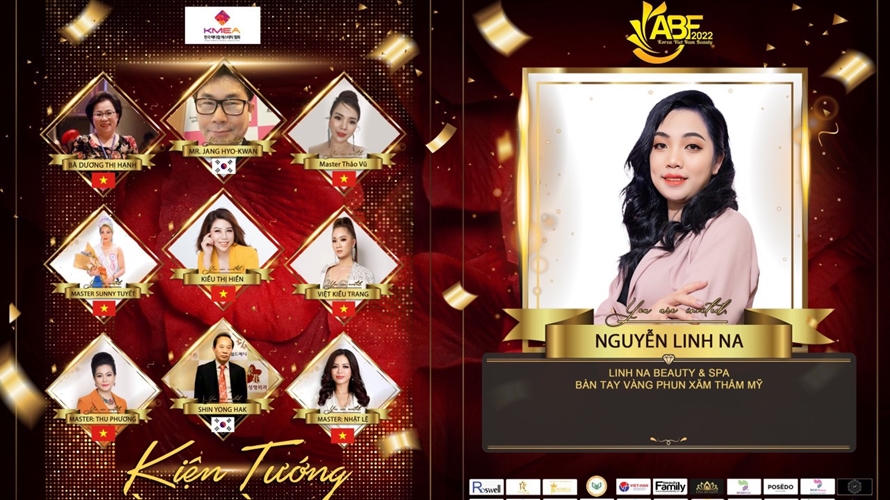 CEO Linh Na Beauty & Academy khẳng định vị thế với giải thưởng Bàn tay Vàng bộ môn Phun xăm thẩm mỹ năm 2022